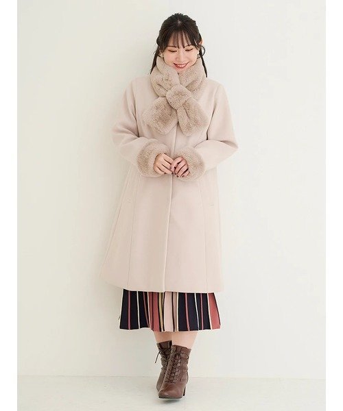 Re-J&SUPURE｜ファーティペット付きロングコート | Rakuten Fashion