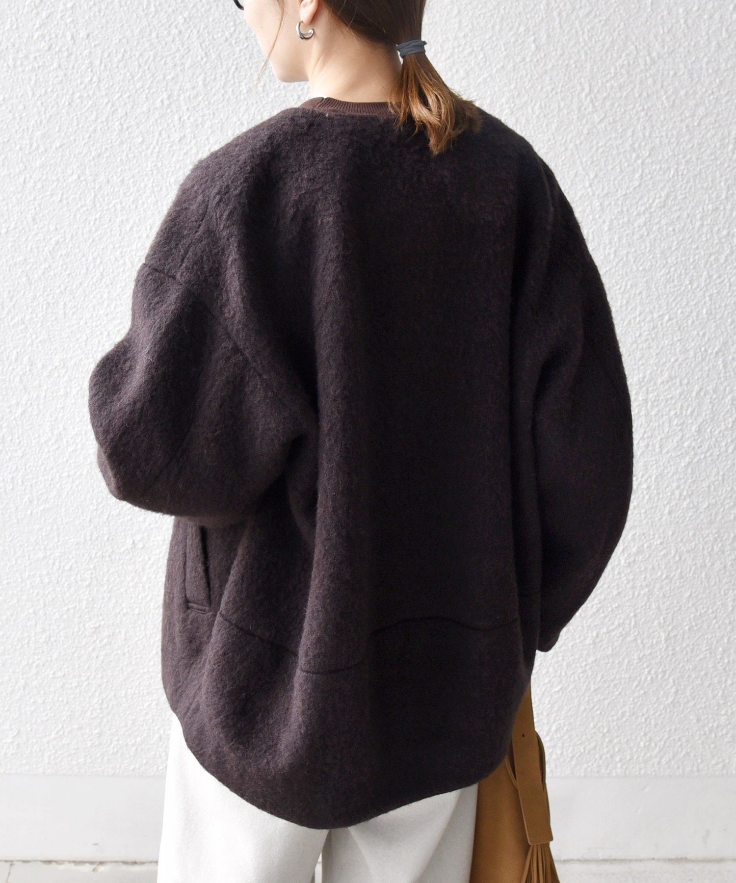 SHIPS｜SHIPS any: シャギー ノーカラー コクーン コート | Rakuten