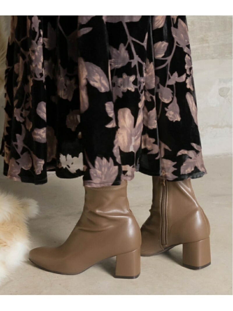 RANDA｜ソフトストレッチチャンキーヒールショートブーツ | Rakuten