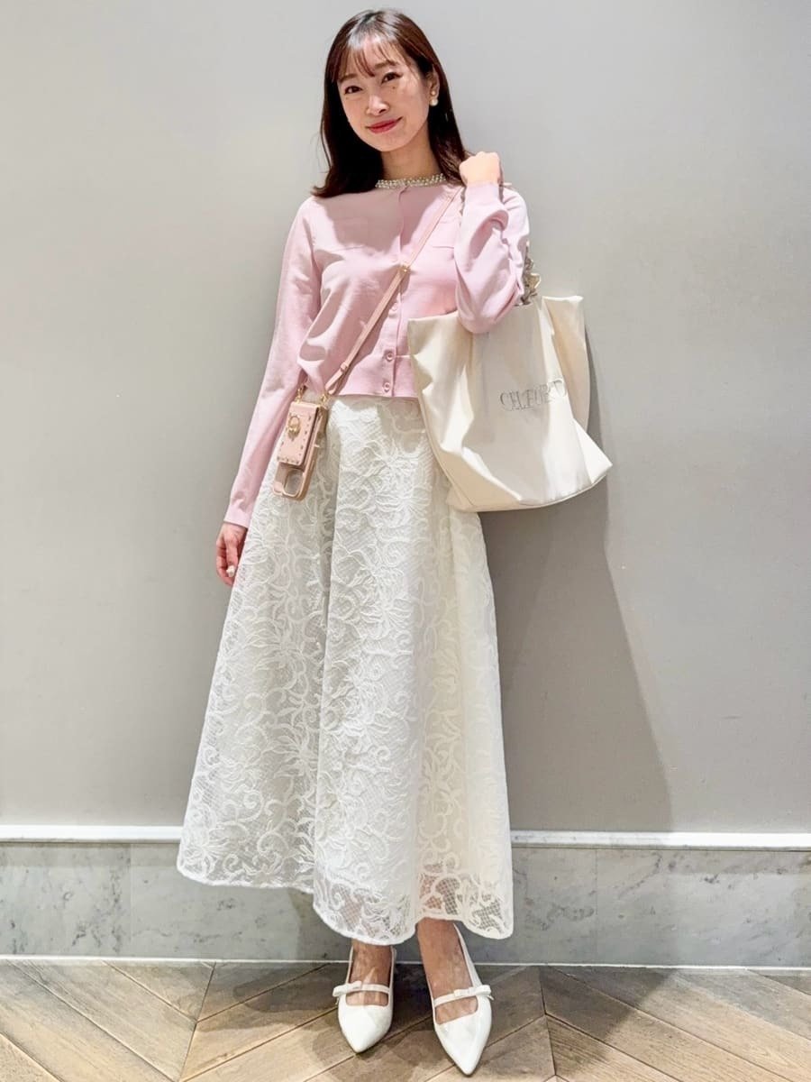 CELFORD｜【UVカット】シルクブレンドビジューネックカーディガン