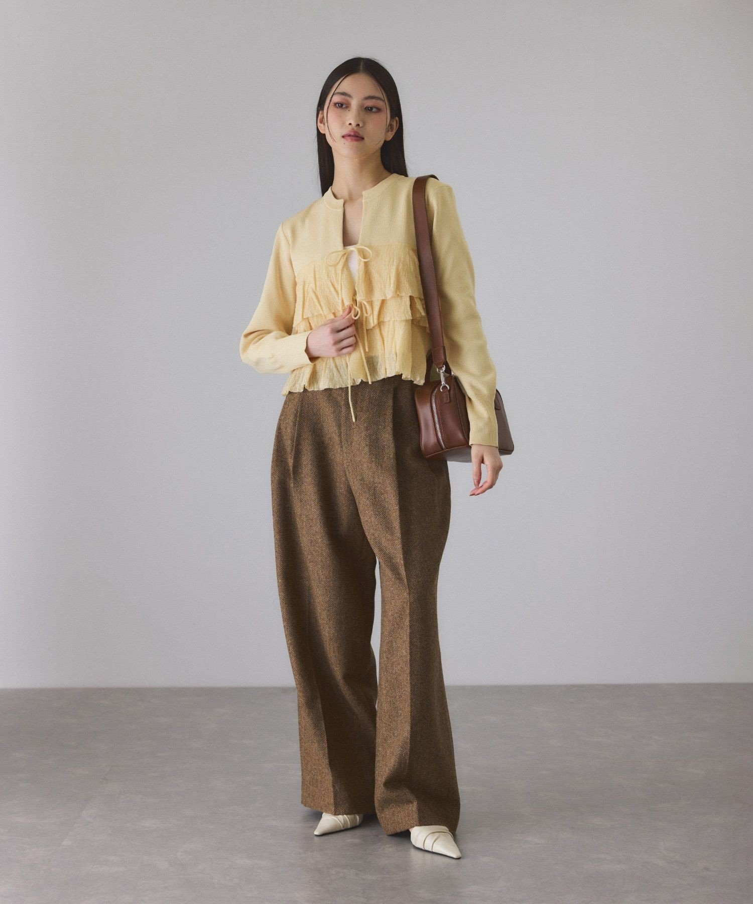 ADAM ET ROPE'｜【サステナブル】フリルカーディガン | Rakuten