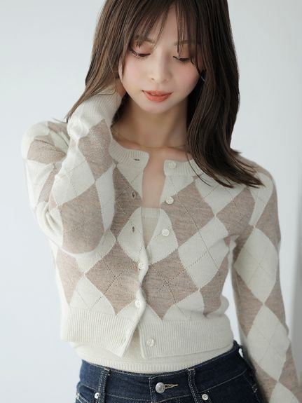 SNIDEL｜アーガイルニットアンサンブル | Rakuten Fashion(楽天