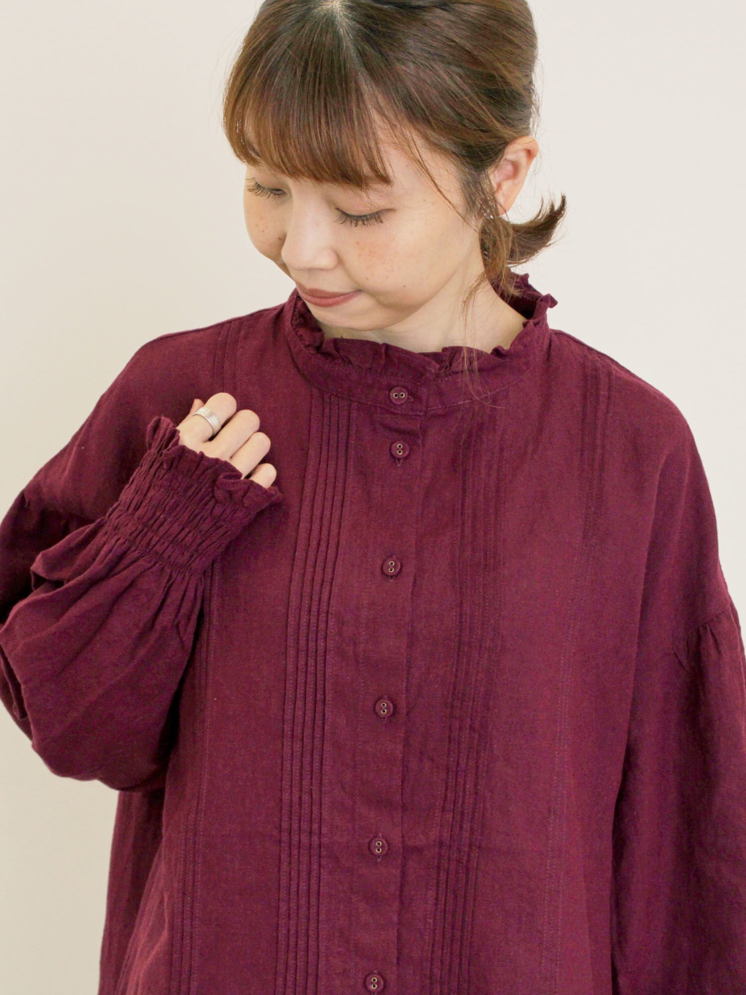 Samansa Mos2｜【Cross*Linen】ピンタックブラウス | Rakuten Fashion