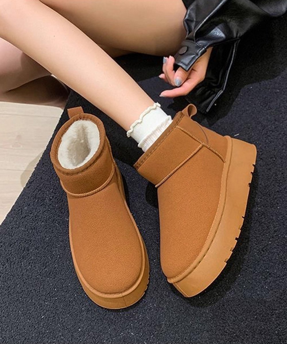 miniministore｜厚底ムートンブーツ 裏起毛ショートブーツ | Rakuten