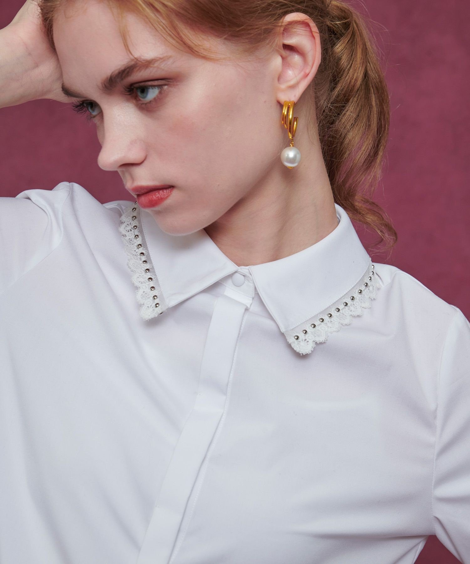 allureville｜【LOULOU WILLOUGHBY】レーストリミングシャツ | Rakuten