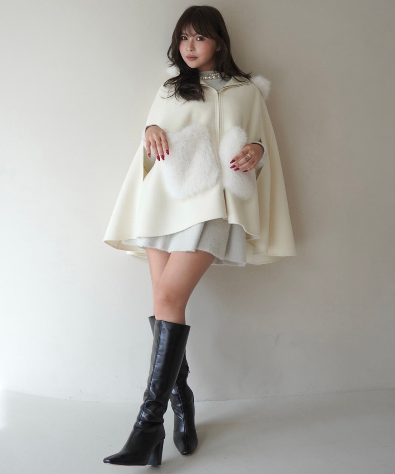 EIMY ISTOIRE｜ファーポケットスカラップマントコート | Rakuten