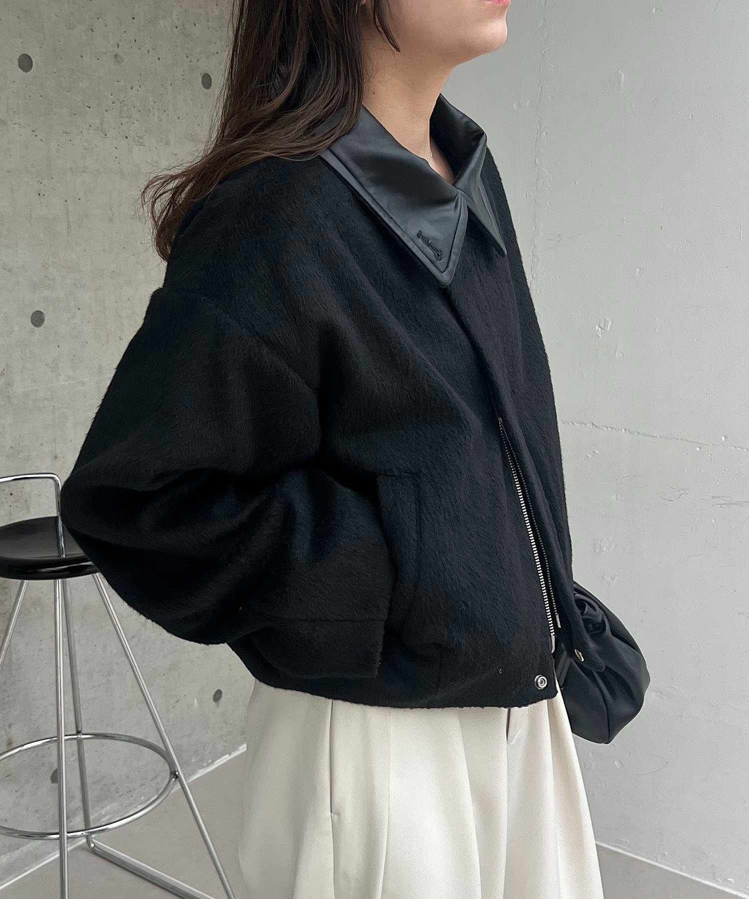 CAPRICIEUX LE'MAGE｜【2WAYで着用可能】スタンドウールショートコート