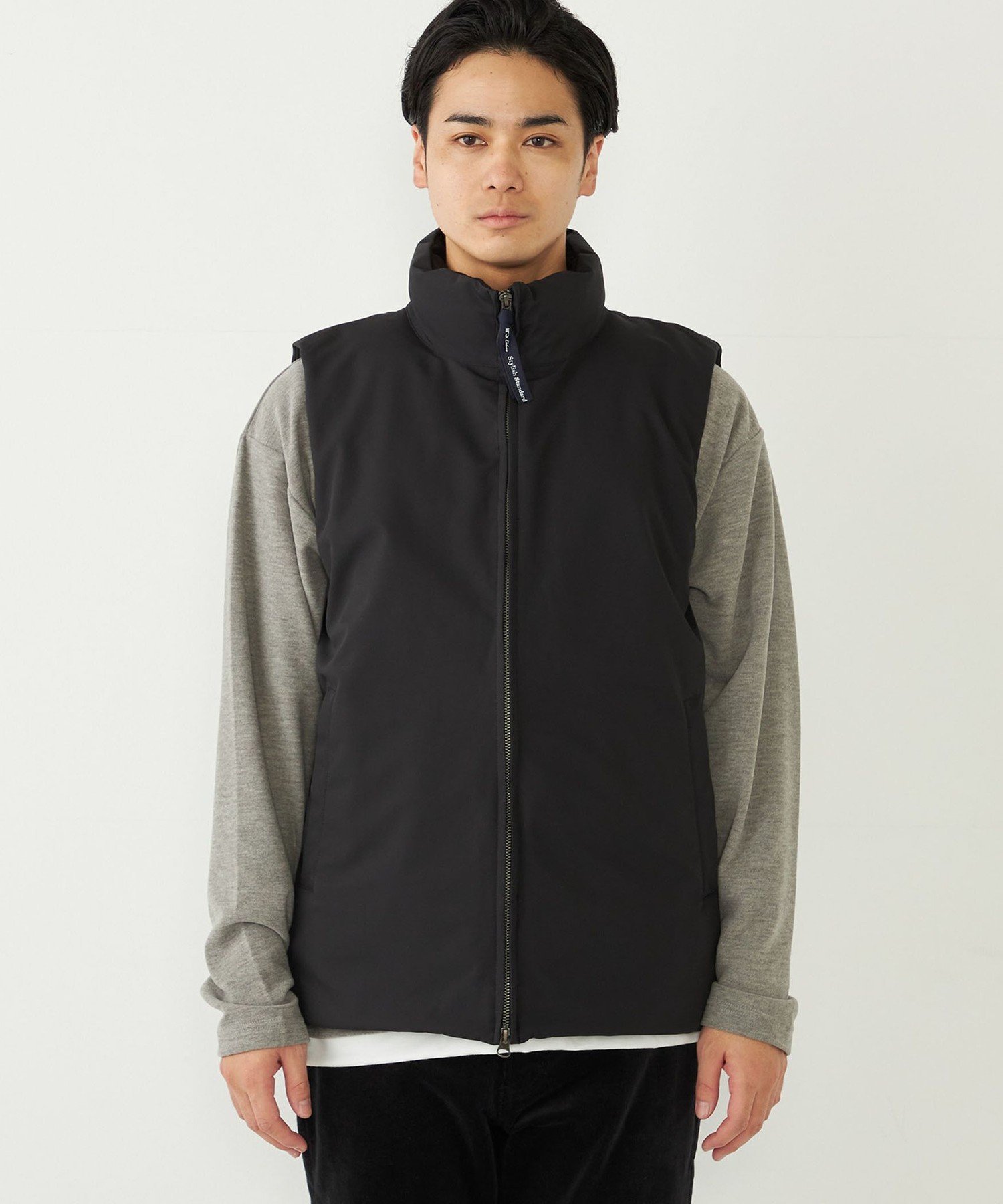 osakentaro フード付きベスト 水色 セール】 【洗える】サージツイルフード ダウンベスト （ダウン