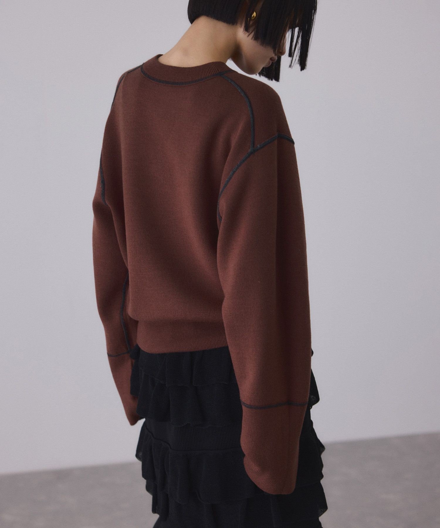 ADAM ET ROPE'｜バイカラーリバーシブルニットプルオーバー | Rakuten