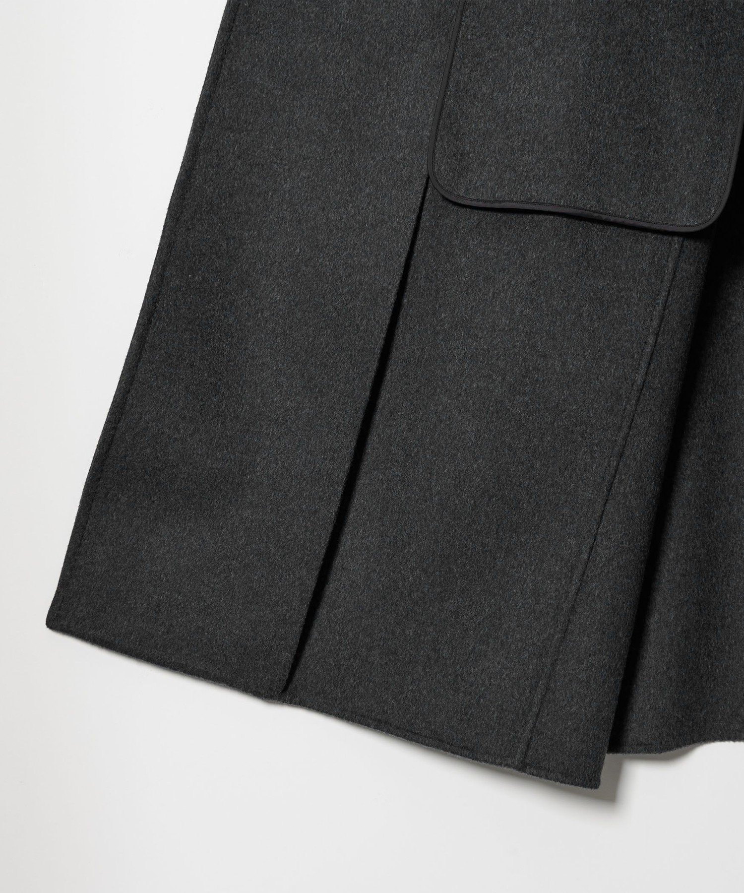 conte ウール100％ ダブルブレスト リバーロングコート GRAY 36 conte コート チェスターコート 「conte」ダブルブレスト リバーコート