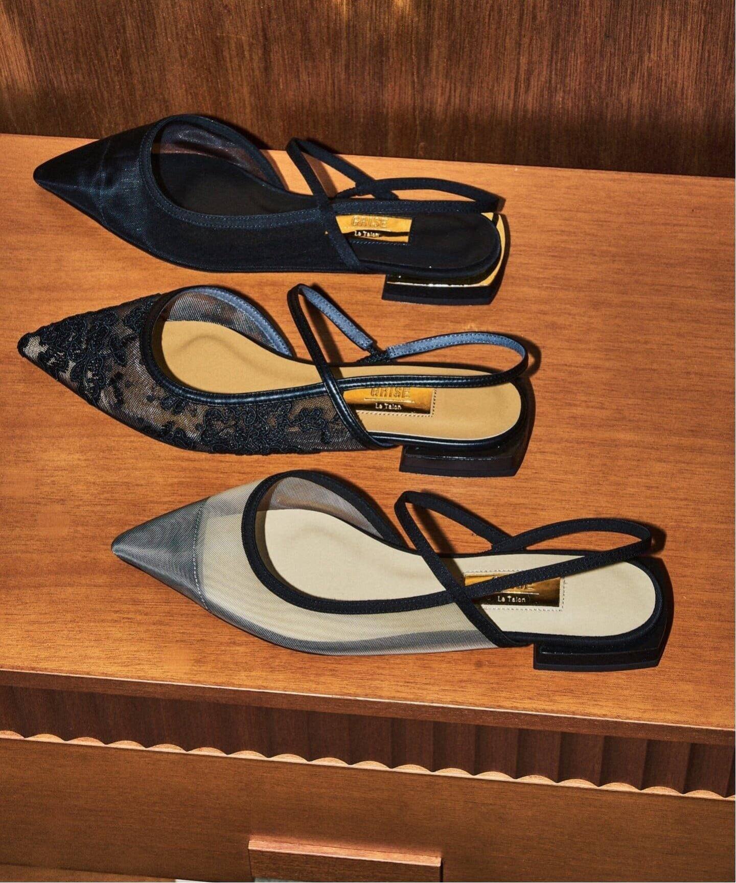 LE TALON｜《追加》GRISEポインテッドコンビストラップスリングバック