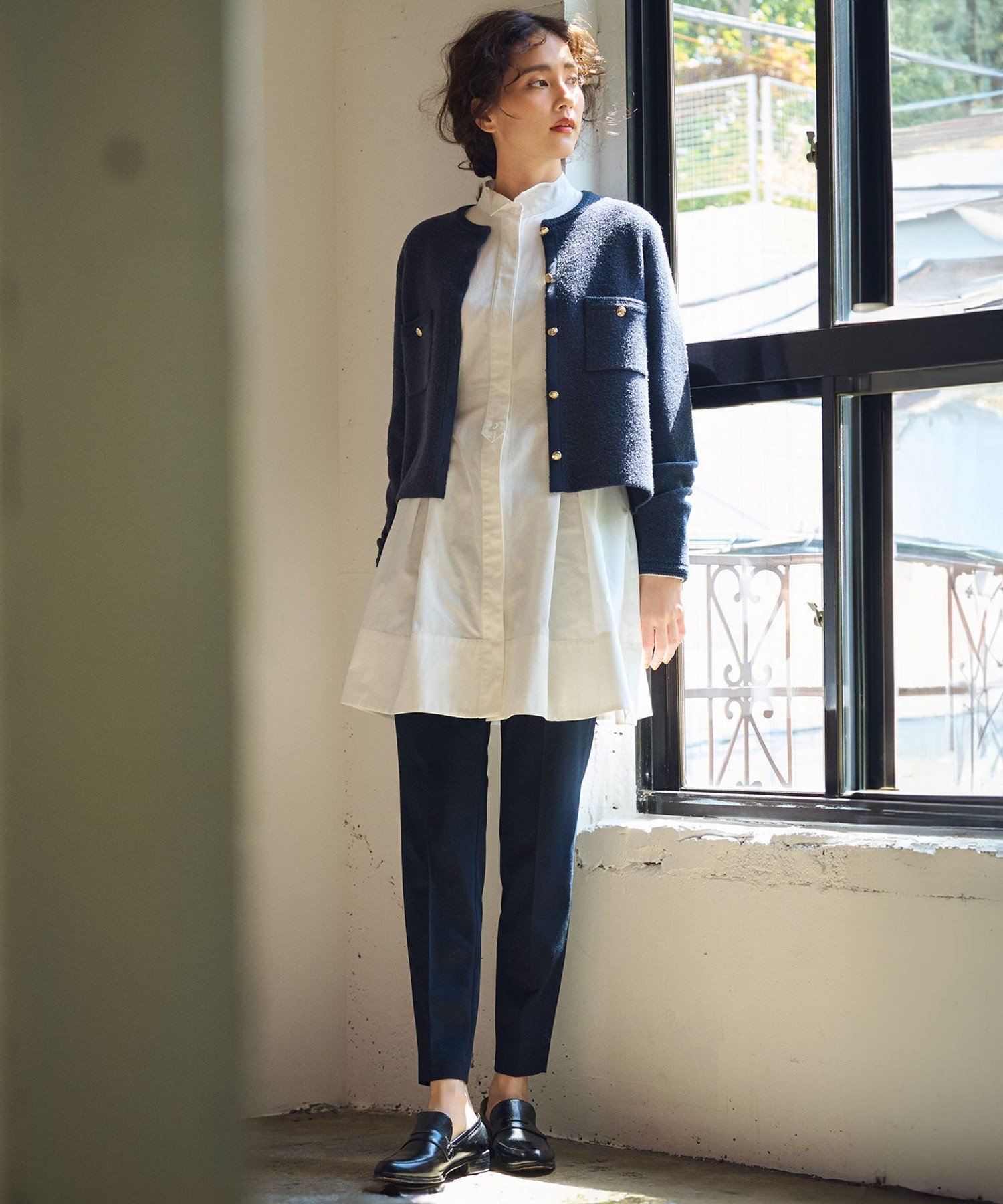 23区｜【洗える】ミニブークレニット カーディガン | Rakuten Fashion