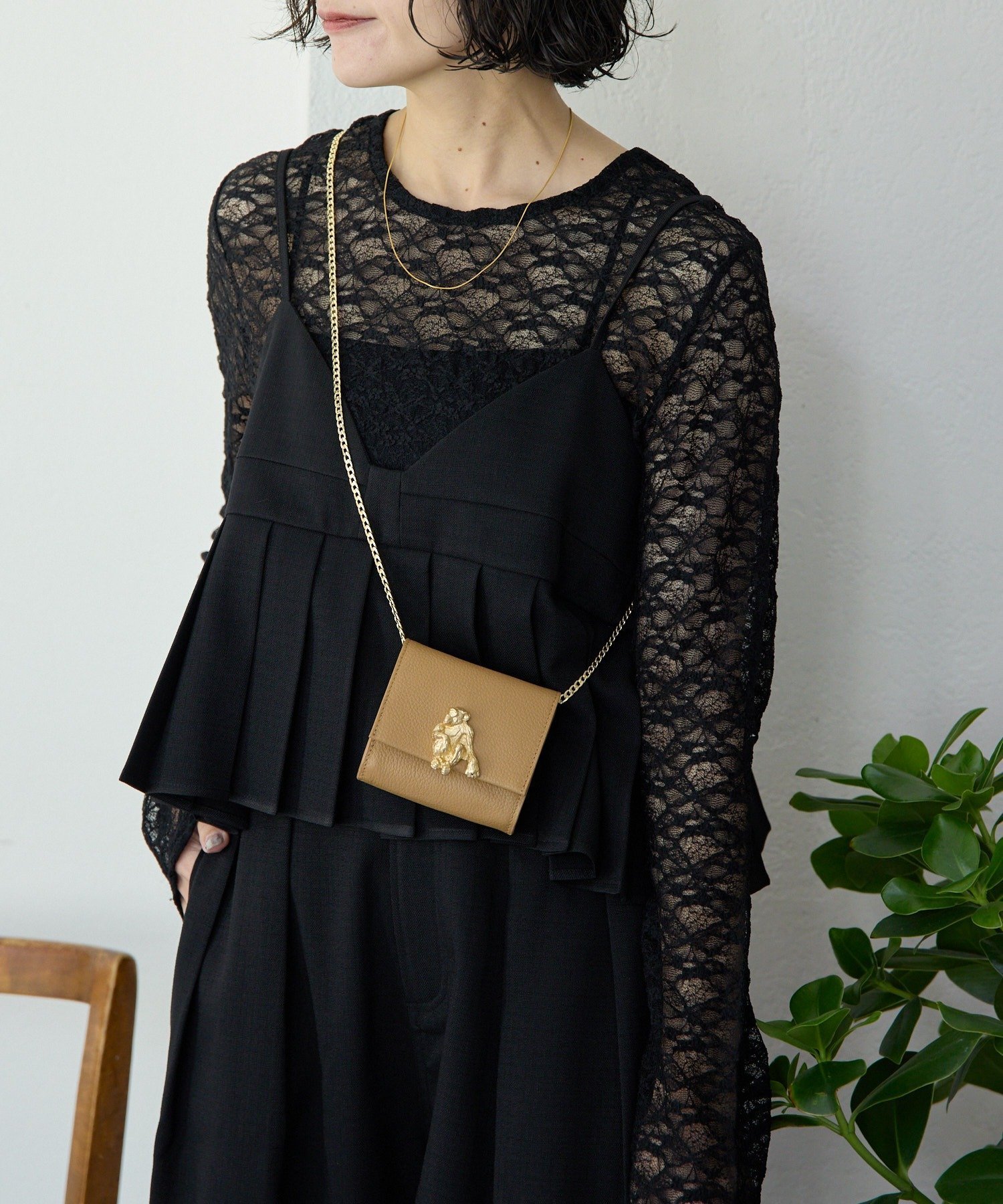 ear PAPILLONNER｜《本革》フラップマイクロショルダーバッグ