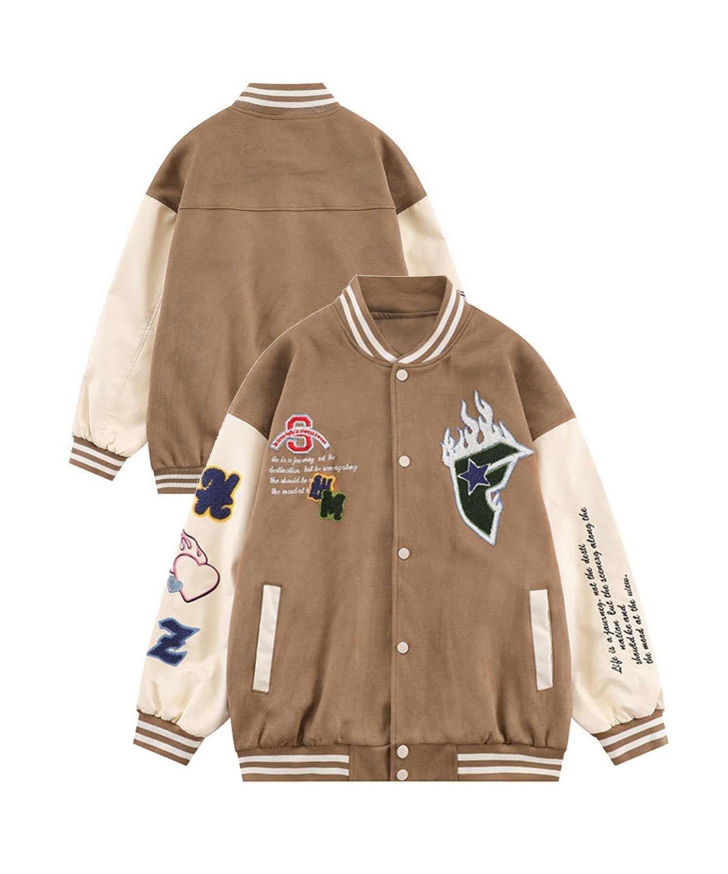 aimoha｜HOOK/(U)ユニセックスアメカジワッペン刺繍スタジャン