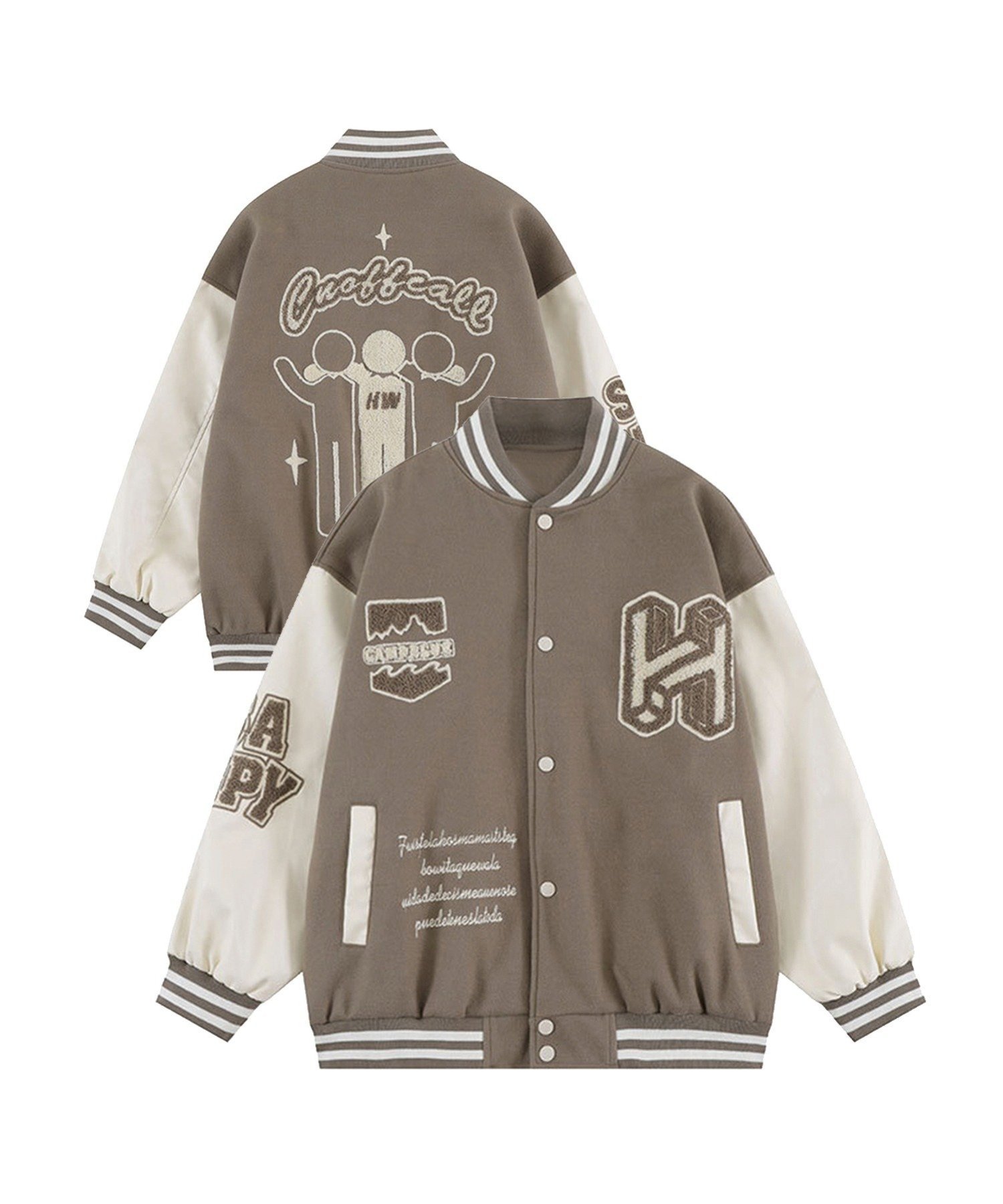 aimoha｜HOOK/(U)ユニセックスアメカジワッペン刺繍スタジャン