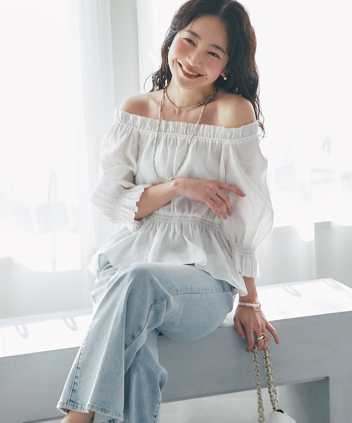 La boutique BonBon｜【復刻】シャーリングギャザーブラウス | Rakuten