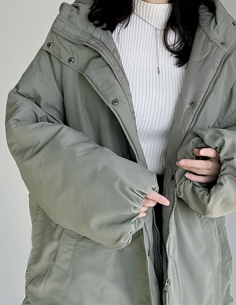 Re:EDIT｜ナイロン中綿入りオーバーサイズモンスターパーカー