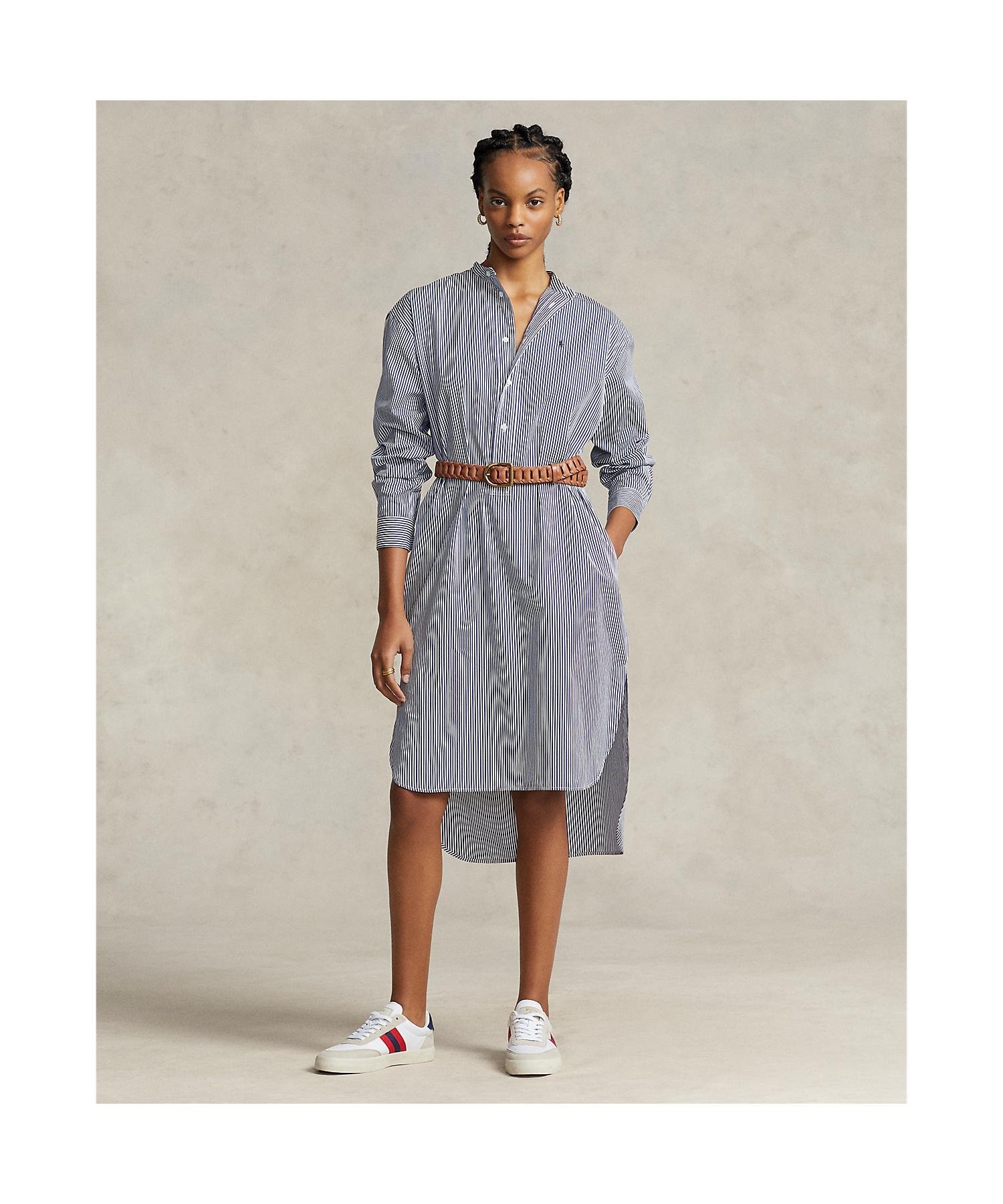 RALPH LAUREN｜ベルテッド ストライプド コットン シャツドレス