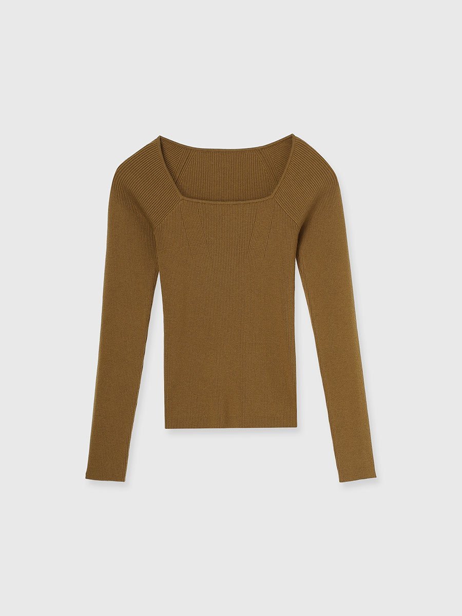 anuans｜シルクカシミアブレンドデコルテリブニット | Rakuten Fashion