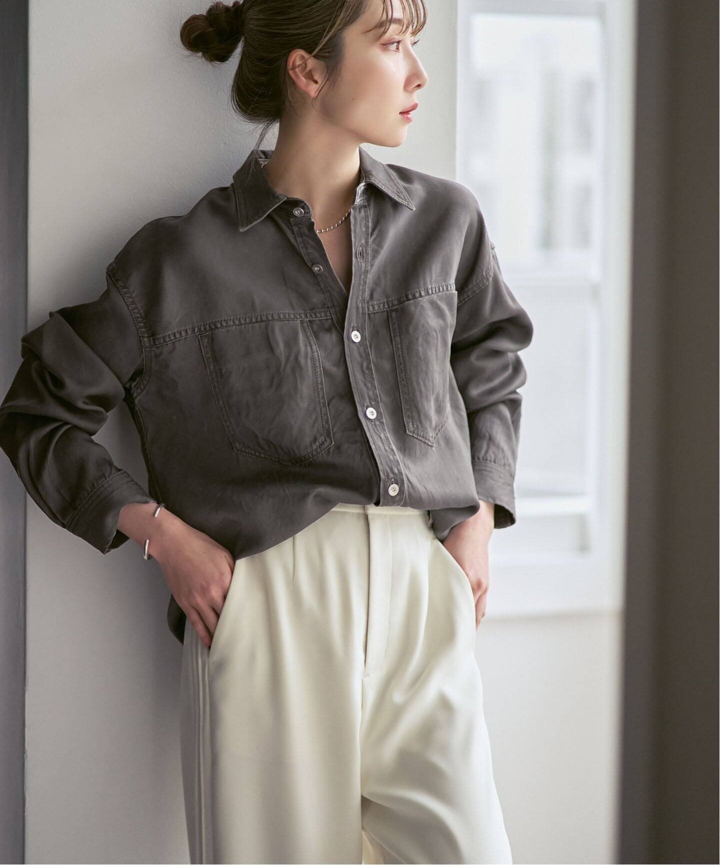 NOBLE｜フェードカラービッグポケットシャツ | Rakuten Fashion(楽天