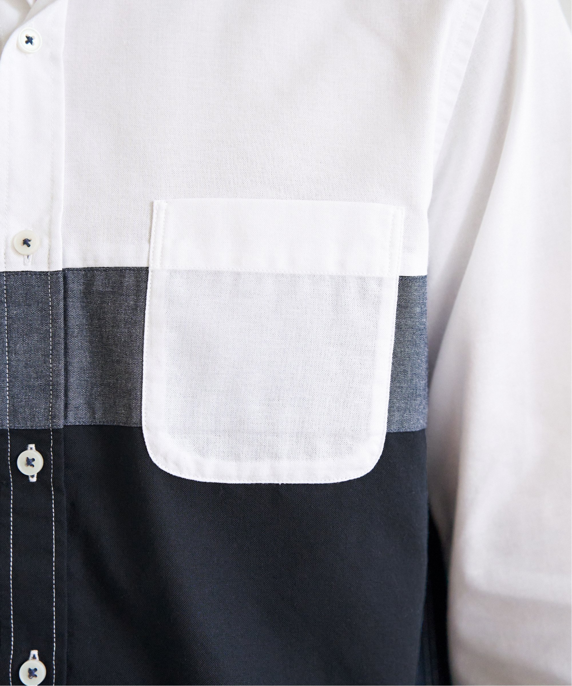 ikka｜7分袖オックス胸切り替えシャツ | Rakuten Fashion(楽天