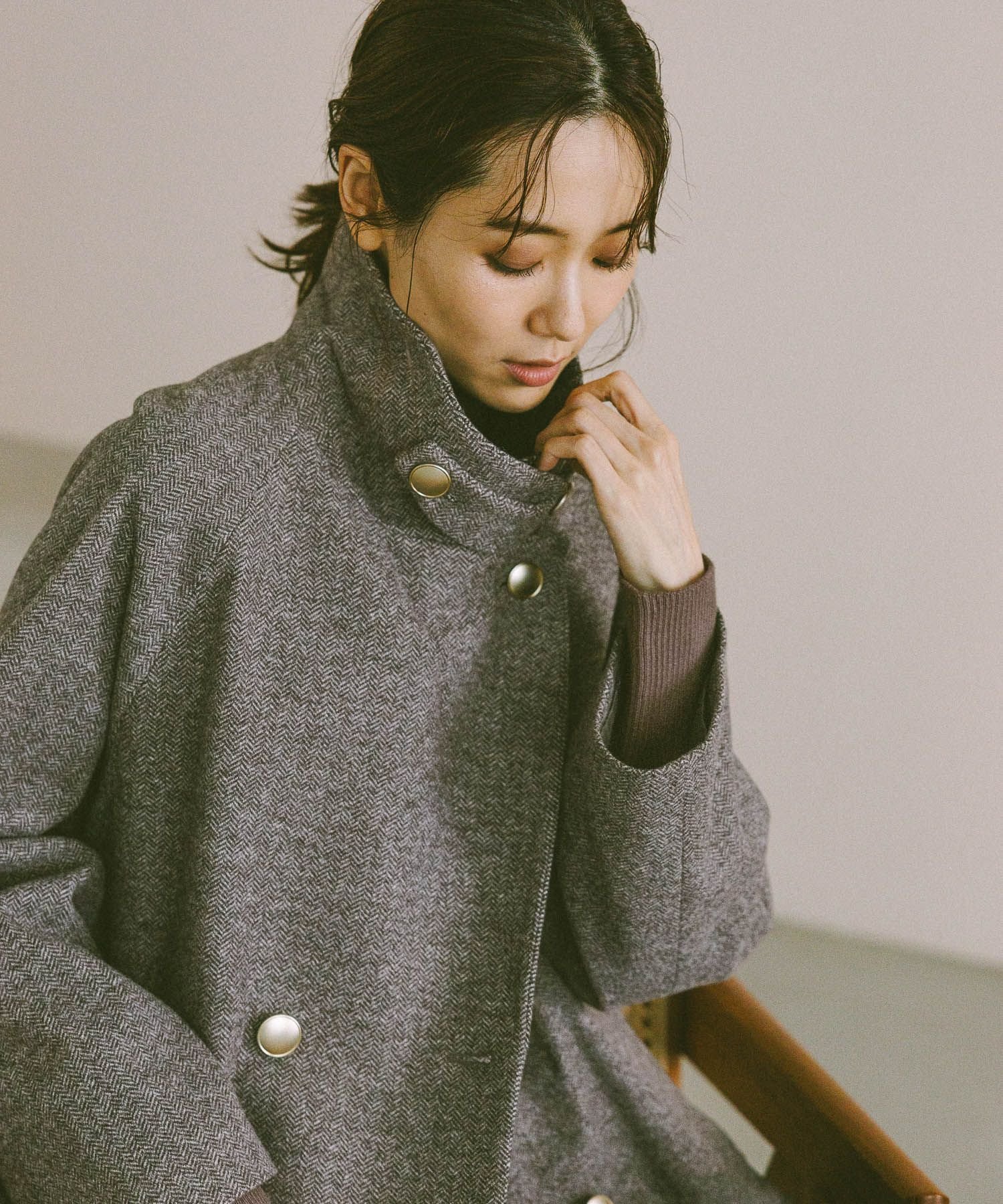 GLOBAL WORK｜軽やかストレッチ襟2WAYミドルコート/499658 | Rakuten