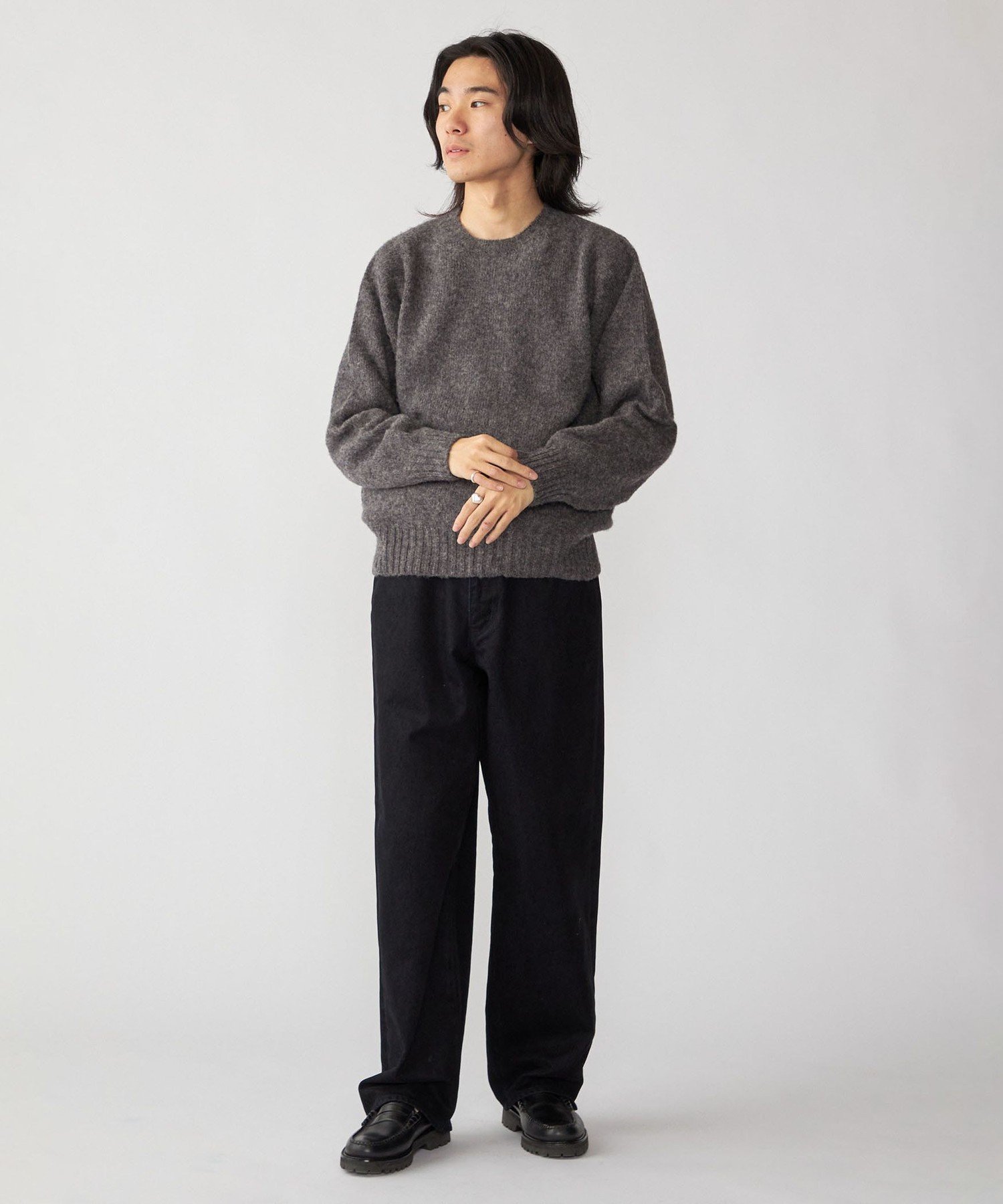 SHIPS｜【SHIPS別注】HARLEY OF SCOTLAND: ウール シャギー クルー