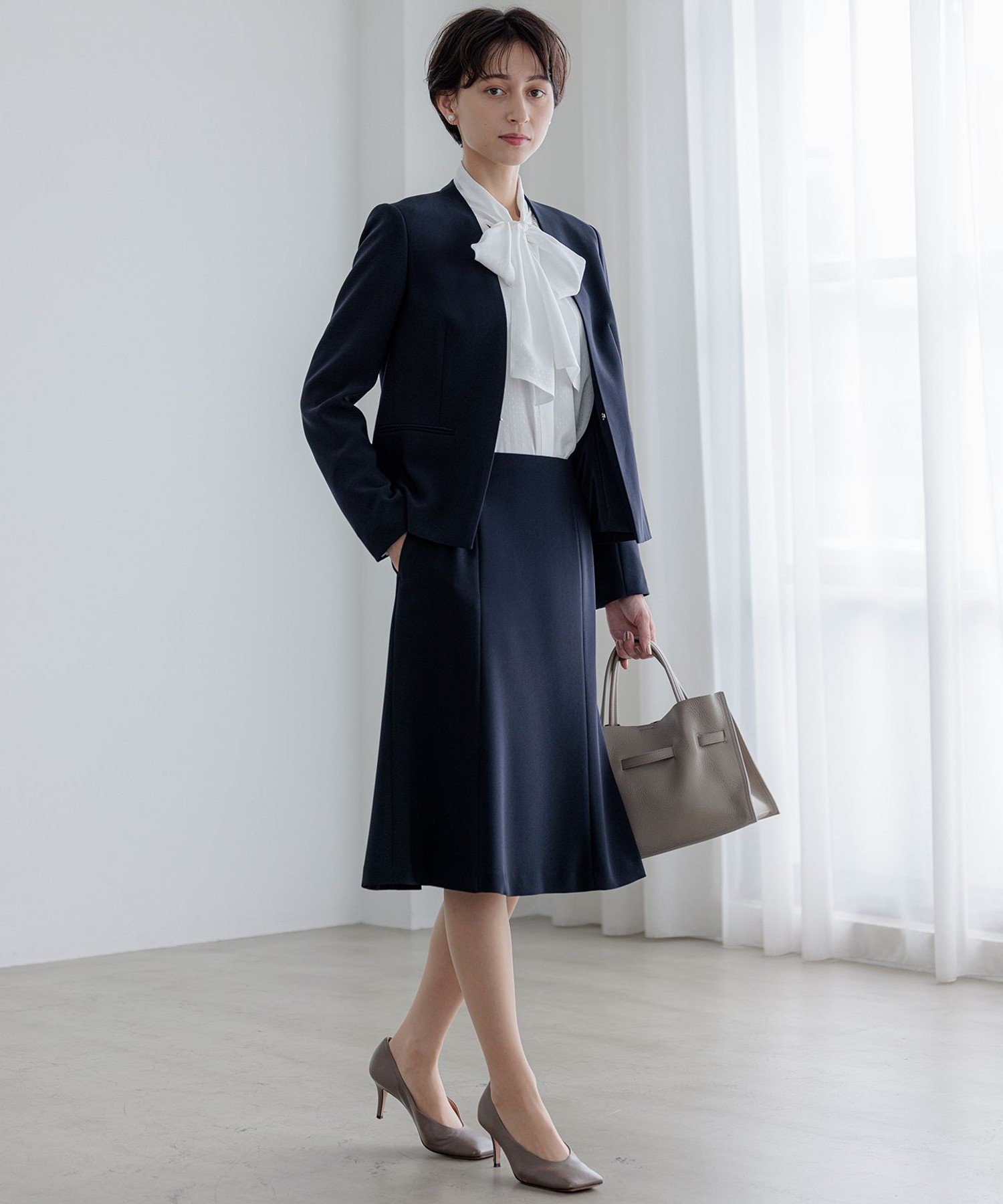 23区｜【セットアップ対応/洗える】トリアセダブルジョーゼット ノー