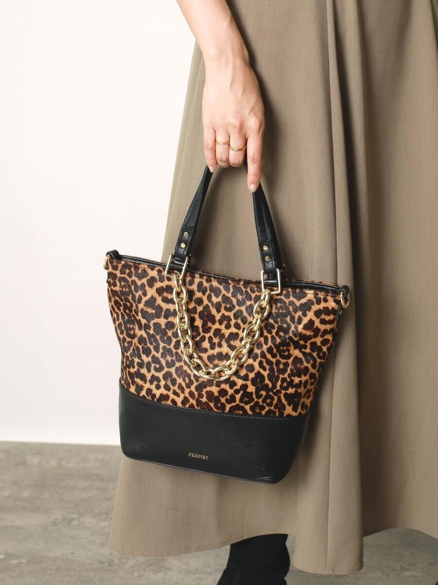 Vin｜ハラコレオパードハンドバッグ | Rakuten Fashion(楽天