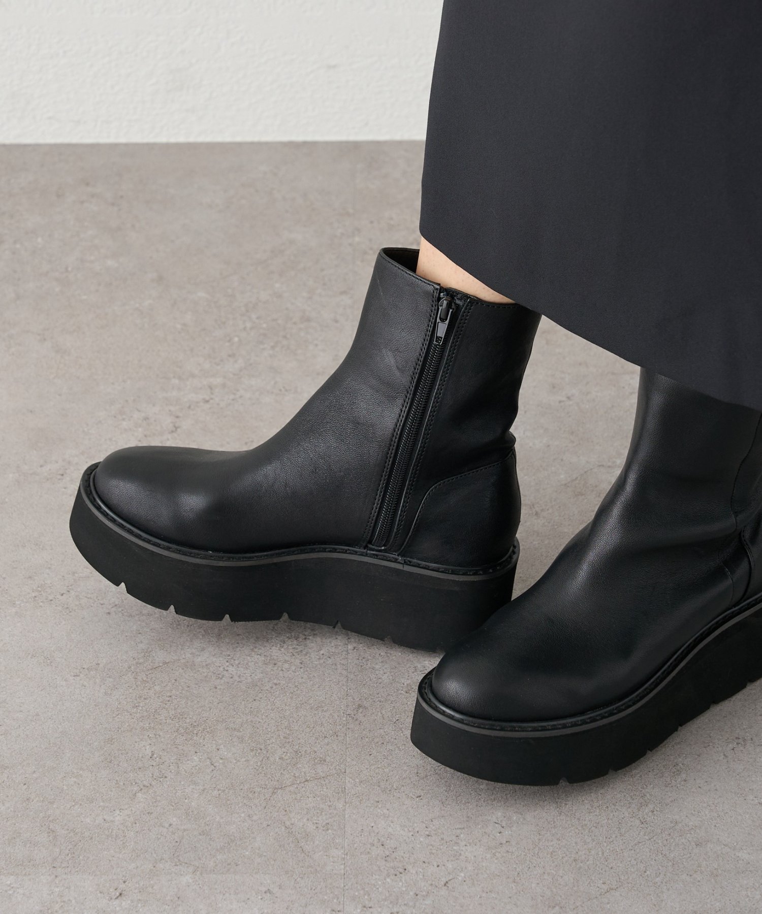 BEARDSLEY｜レザーミドルブーツ | Rakuten Fashion(楽天ファッション