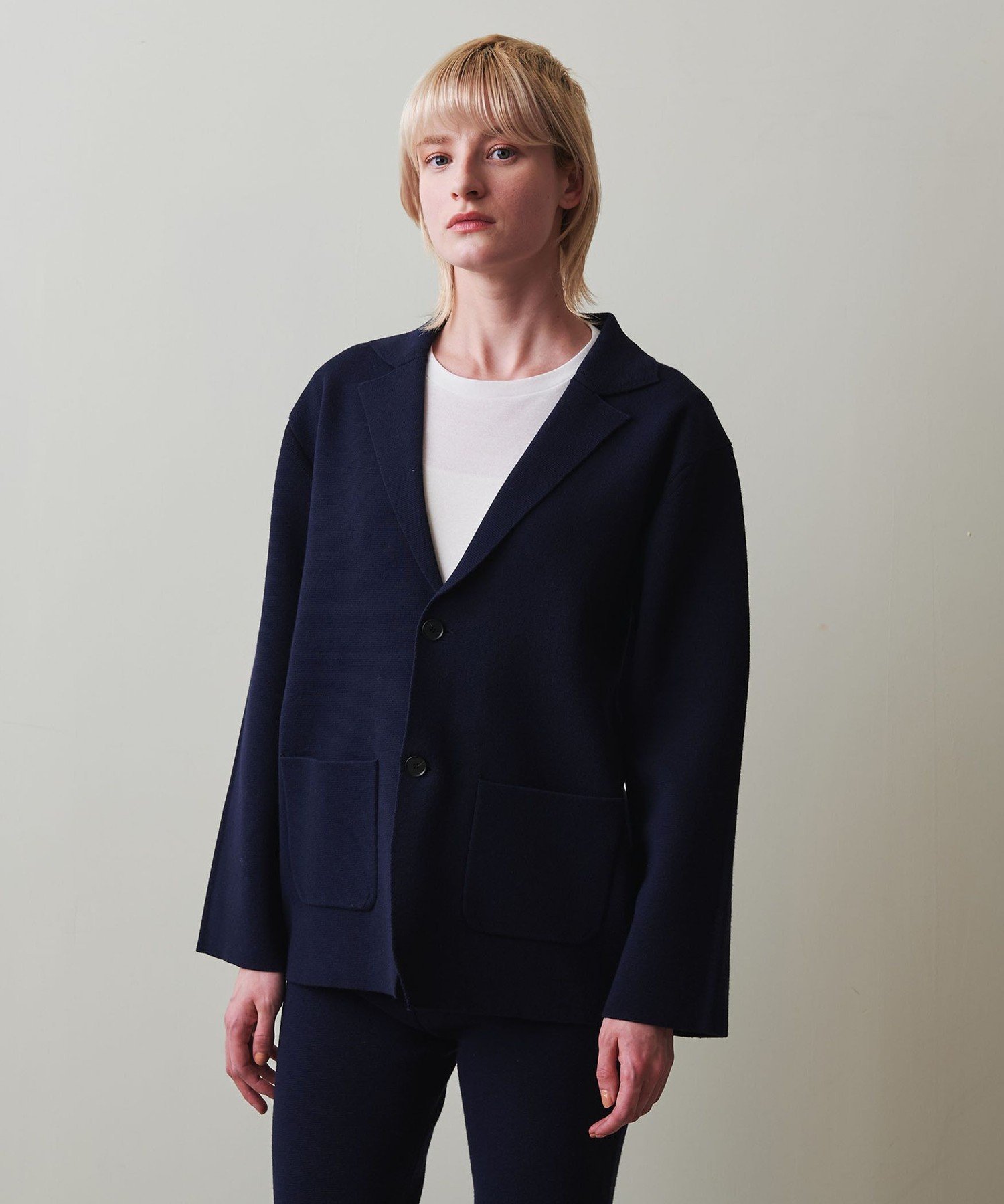 steven alan ブラック リブ編み ニットジャケット Steven Alan＞ニットジャケット