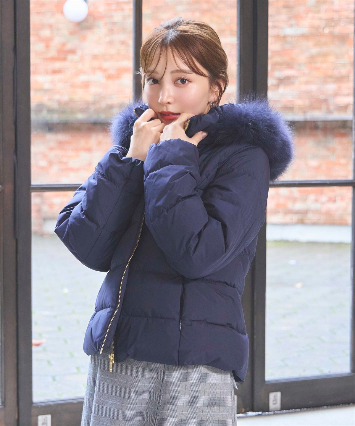 SWINGLE｜FOXファー付エレガンスショートダウンコート | Rakuten