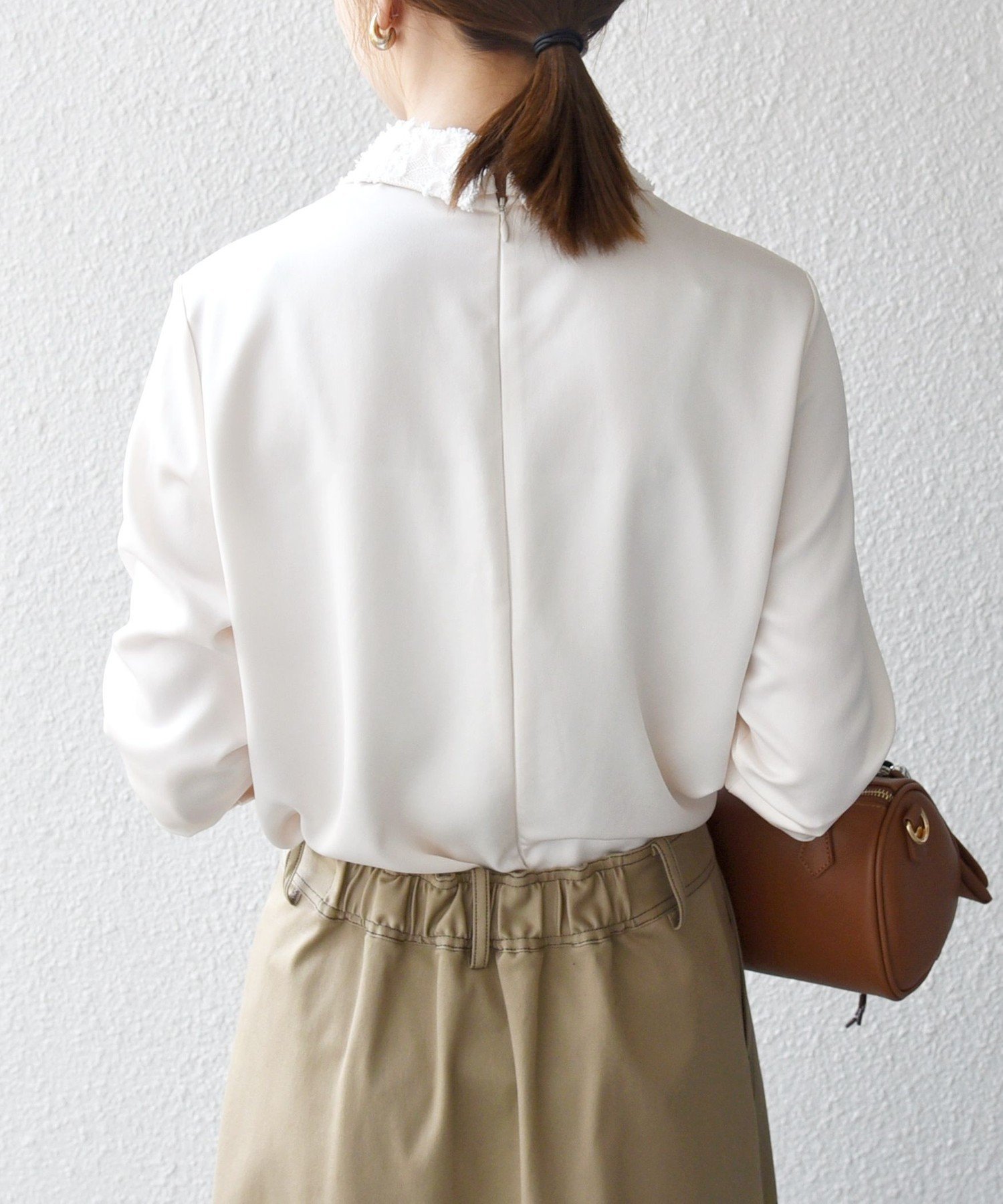 SHIPS any:<洗濯機可能>サテン レースカラー ブラウス SHIPS any:〈洗濯機可能〉サテン レースカラー ブラウス（シャツ