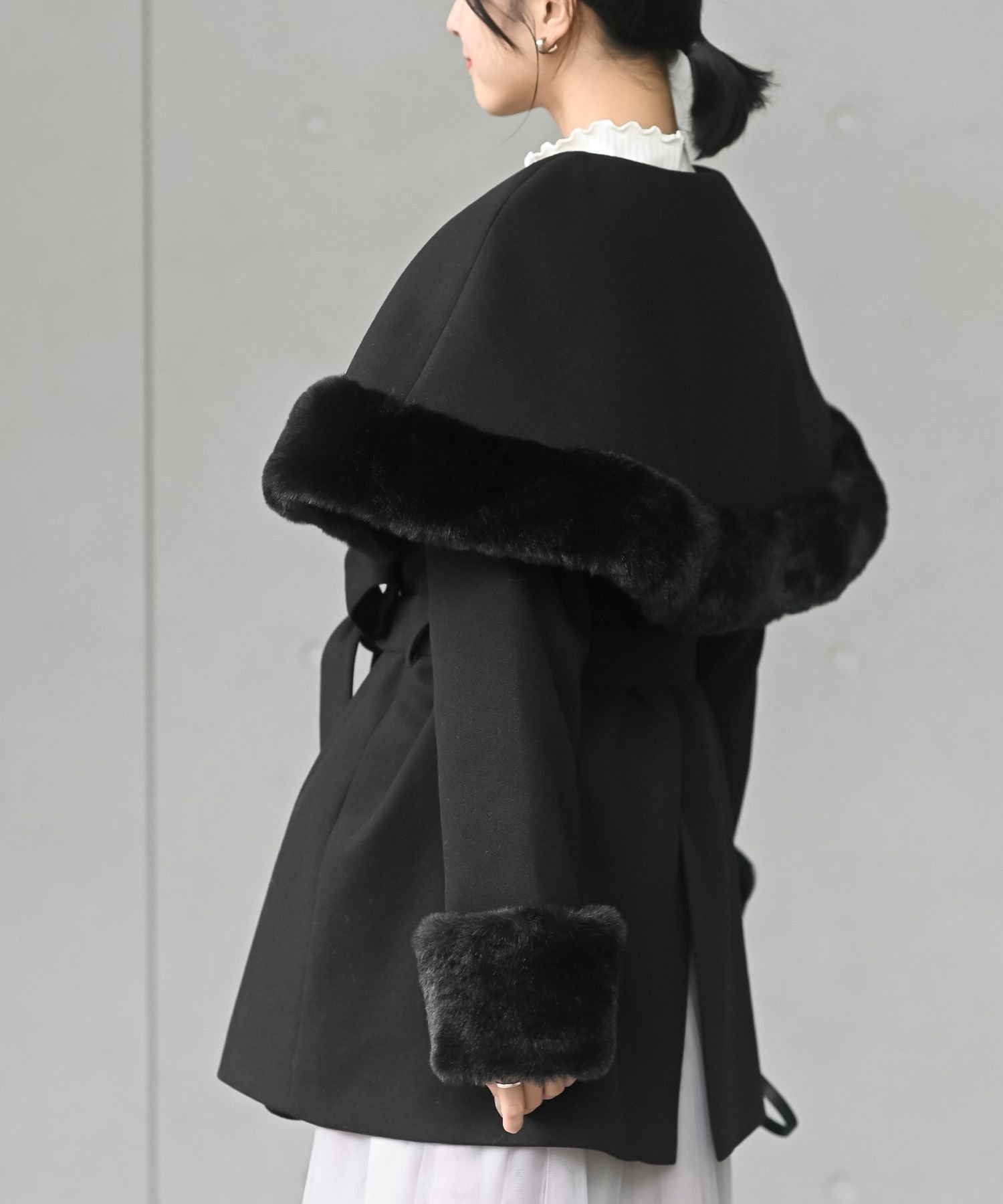 rps｜フェイクファーケープ付きコート | Rakuten Fashion(楽天