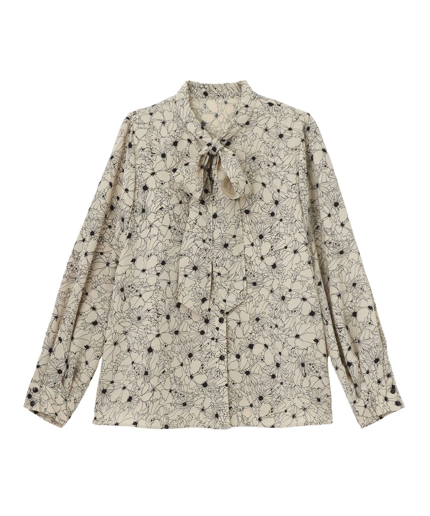 ANAYI｜ドローイングフラワープリントタイブラウス | Rakuten Fashion