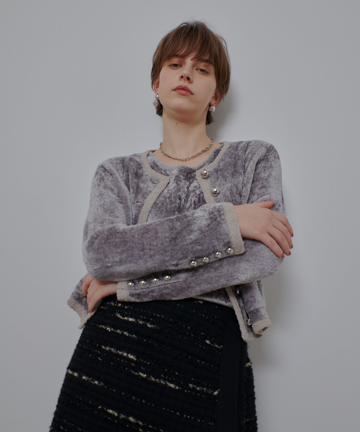 allureville｜ベロアニットジャケット | Rakuten Fashion(楽天