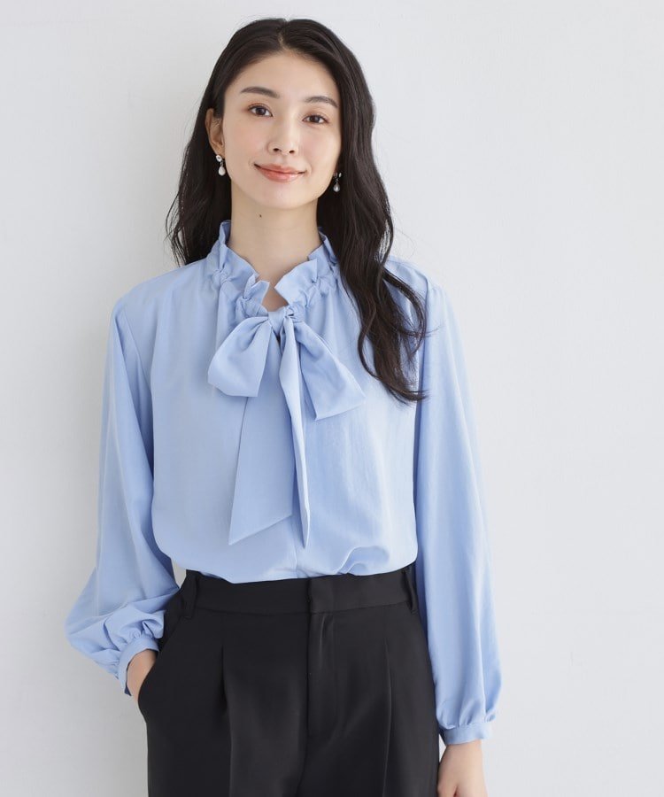 THE SHOP TK｜【通勤・セレモニー】ギャザーリボンタイブラウス