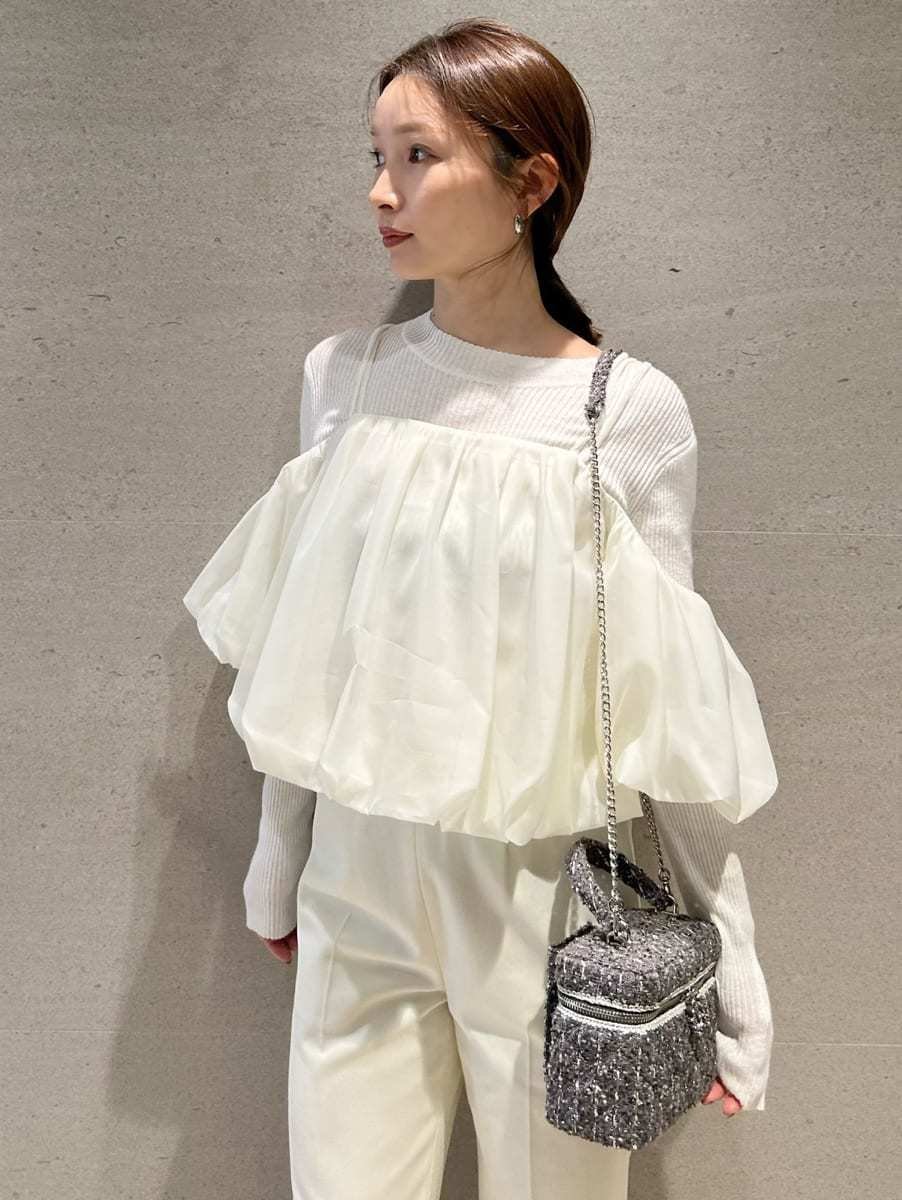 FRAY I.D｜ショルダーチュールフリルニットカーディガン | Rakuten