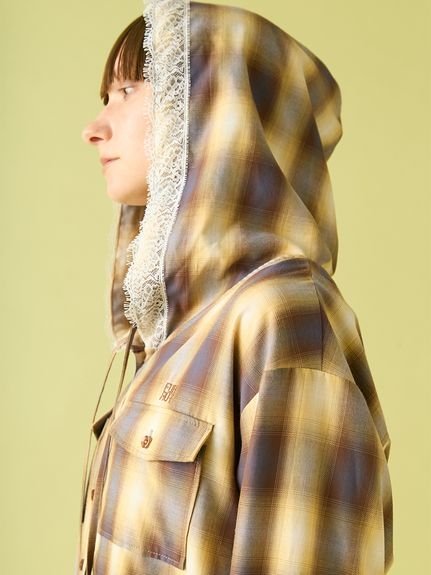 FURFUR｜フーディーオンブレーチェックシャツ | Rakuten Fashion(楽天