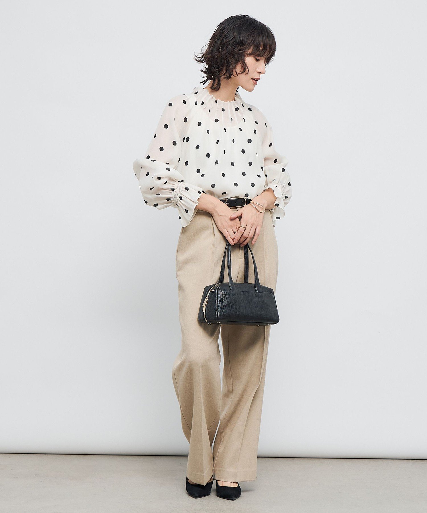 NOLLEY'S｜ウォッシャブルピンタックドットプリントブラウス | Rakuten