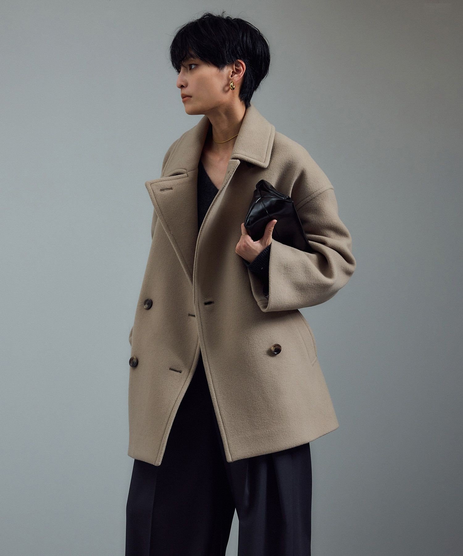 [期間限定価格]MANTECOウールPコート　ブラウンＳ サロン アダム エ ロペ SALON adam et rope' 【WEB限定】MANTECOウール