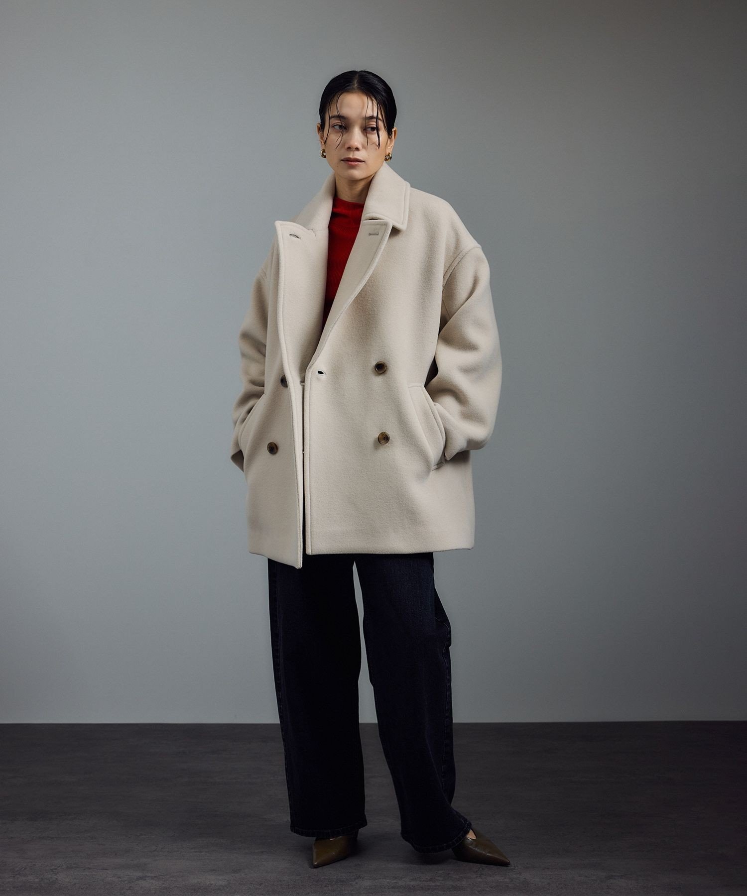 [期間限定価格]MANTECOウールPコート　ブラウンＳ サロン アダム エ ロペ SALON adam et rope' 【WEB限定】MANTECOウール