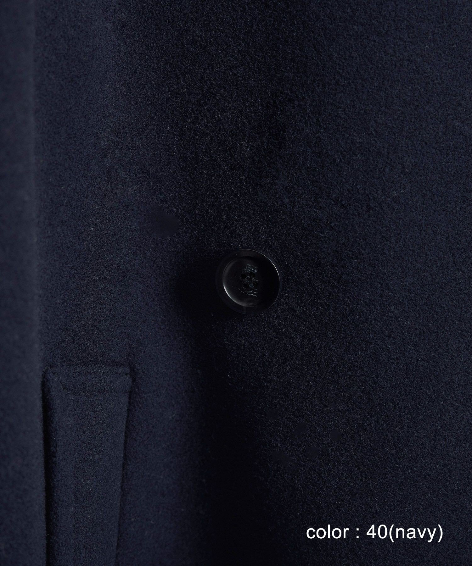 【試着のみ】WEB限定 サロンアダムエロペ MANTECOコート S ネイビー SALON adam et rope'（サロン アダム エ ロペ） ピーコート pコート