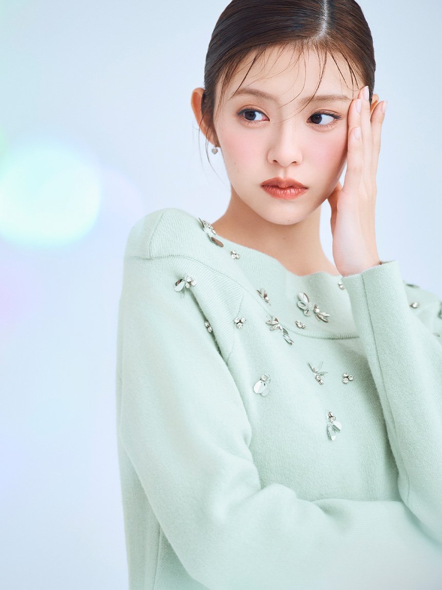 CELFORD｜ペタルビジューニットワンピース | Rakuten Fashion(楽天