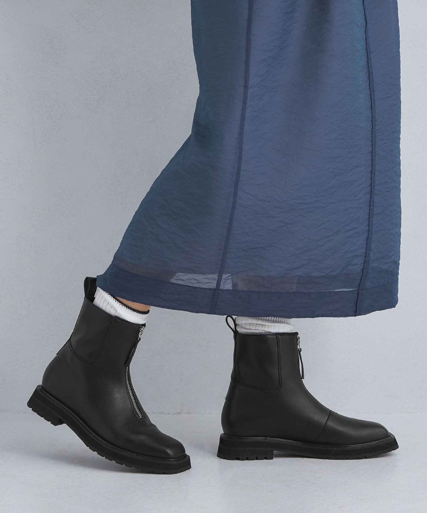 UNITED ARROWS LTD. OUTLET｜フロントZIP ショートブーツ -撥水