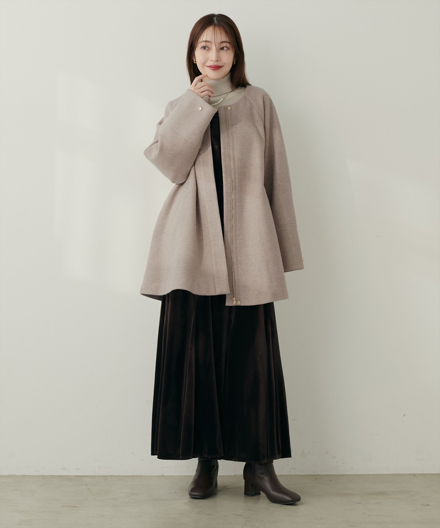 ナチュラルクチュール〈osono〉２WAYノーカラーコート natural couture｜<osono>2WAYノーカラーコート | Rakuten Fashion