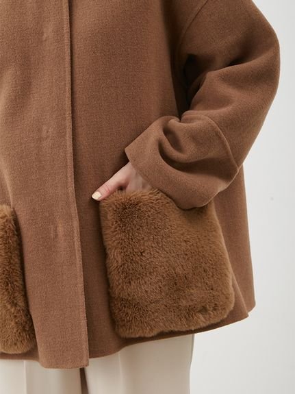 Mila Owen｜【WEB限定カラー】2wayファーポケットリバーコート