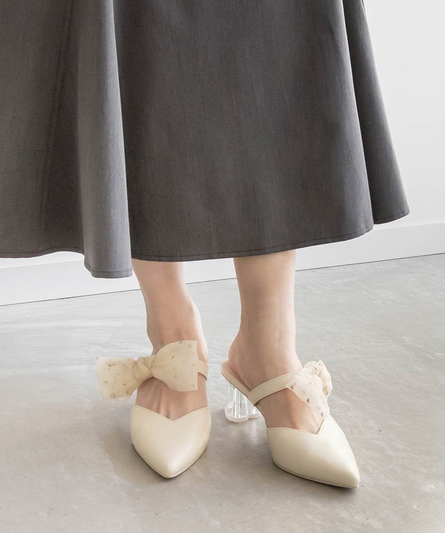 RANDA｜【HEART COLLECTION】2WAYハート刺繍リボンミュール | Rakuten