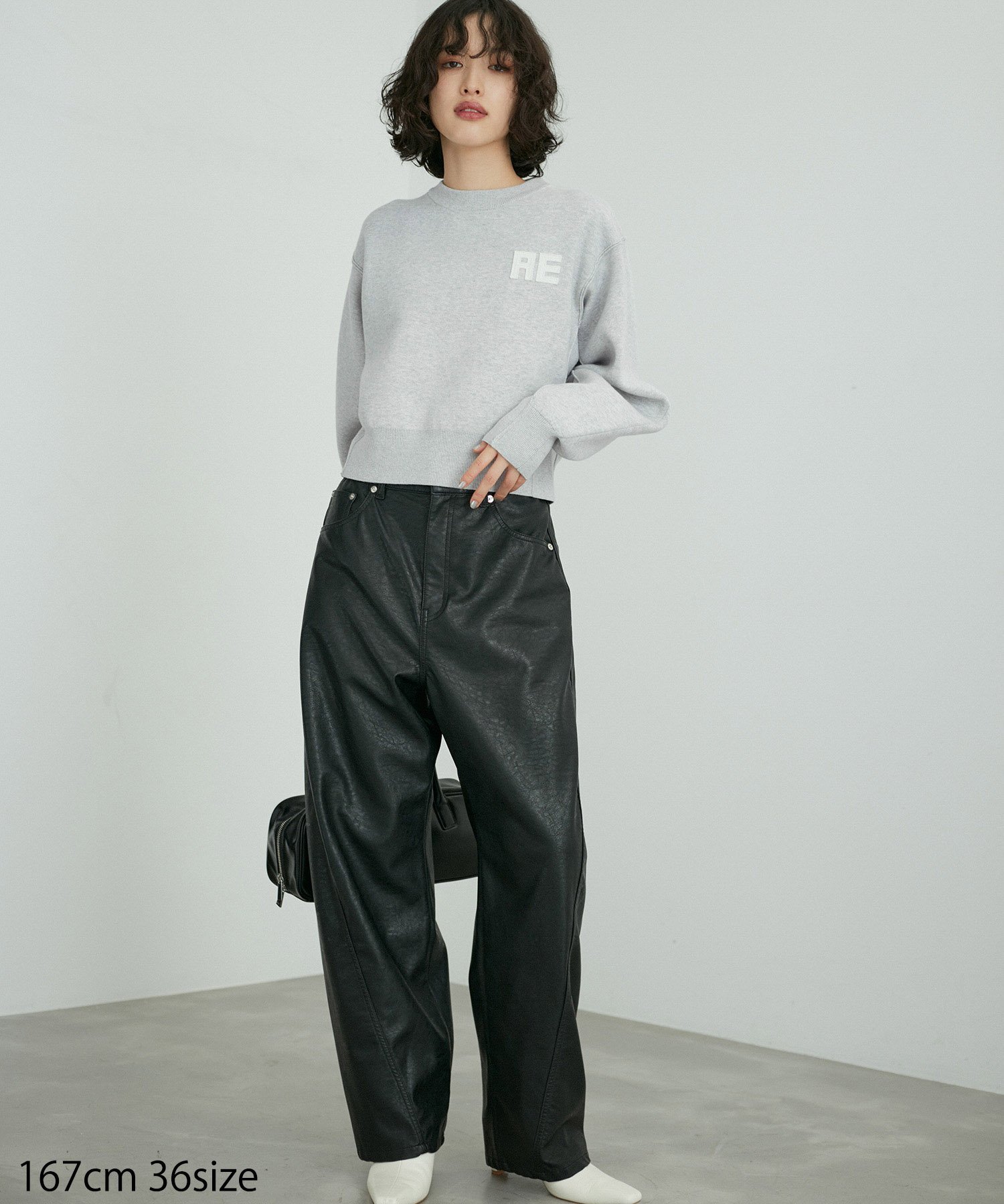 ADAM ET ROPE'｜【サステナブル・洗える】フェルト刺しゅうニットプル