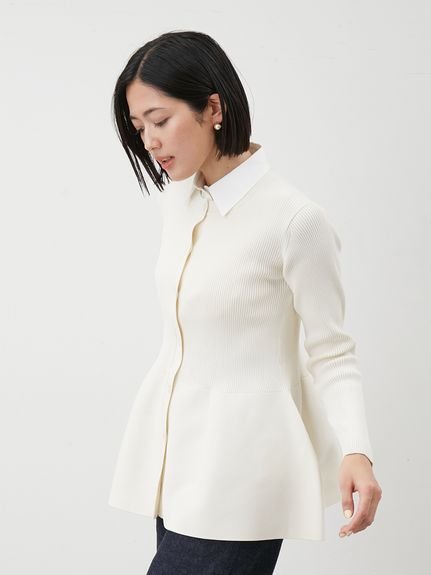 Mila Owen｜2way襟付きペプラムニットトップス | Rakuten Fashion(楽天